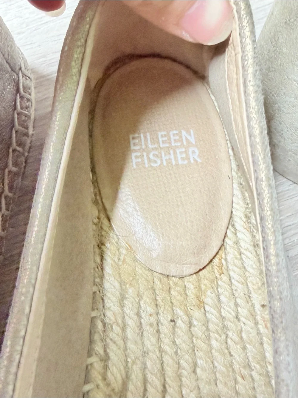 Eileen Fisher Bali Flats Espadrille Size 7 Women’s Metallic Casual